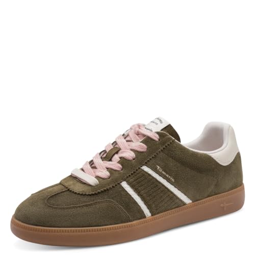 Baskets basses plates Tamaris femme olive pour vos balades