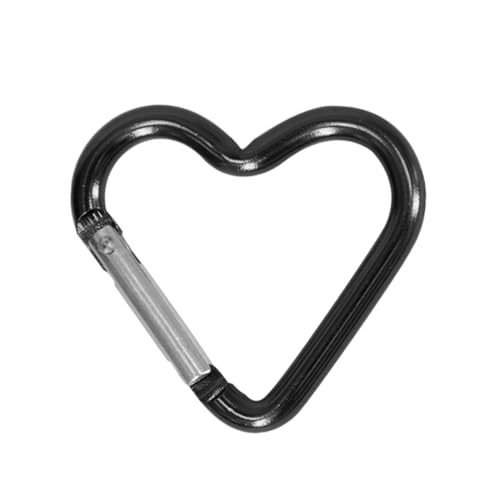 FeiYeup Mosquetón en forma de corazón de aleación de aluminio para llavero, gancho de resorte, gancho de resorte, clips de mochila de camping, mosquetones resistentes