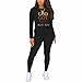 Nimsruc Two Piece Outfits For Women Sweatsuits Sets Casual Jogging Suit Fashion Tracksuit Matching Athletic Clothing Gold Letter M