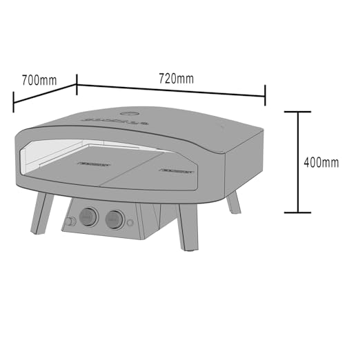 Cozze® Forno Pizza A Gas 24" Edizione Nera | Xxl Forno Per Pizza 60Cm Con Doppia Pietra Refrattaria, Fornetto Pizza Nero Opaco - 7