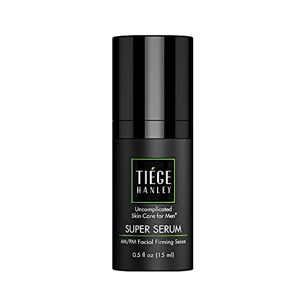 Tiege Hanley Anti-Aging Face Serum, SUPER SERUM (1-Pack) - Skin Tightening Facial Serum for Men - Mens Serum For Face with Sodium Hyaluronate & Retinyl Palmitate for Smoother & Tighter Skin, 0.5 Fl Oz