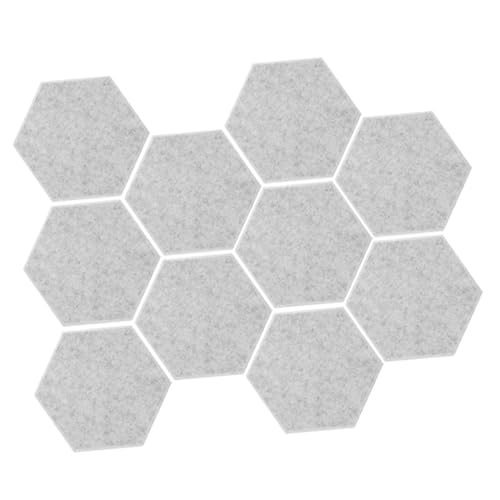 Abaodam 10 piezas paneles acústicos hexagonales material insonorizante para decoración de pared, paneles absorbentes de sonido de alta densidad para hogar, oficina, estudios y teatros, fácil instalación, gris miniatura 1