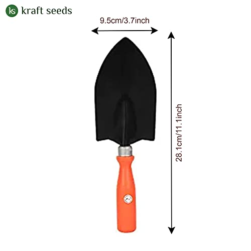 Kraft Seeds Garden Trowel - 1 PC (Red Handle, Metal Blade) | Gardening Tools for Home Garden - Shovel | Durable and Sturdy Rust-Free Shovel for Garden | Gardening Accessories | Essential Handy Tools