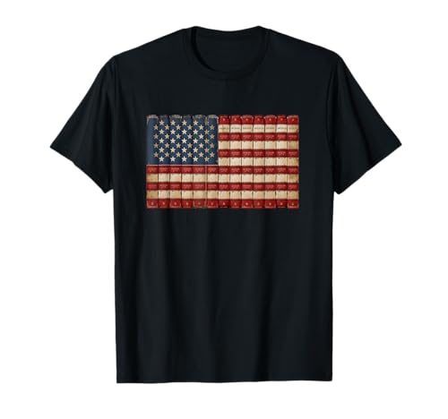 Patriotic Book Flag Reading American Books Teacher T-Shirt