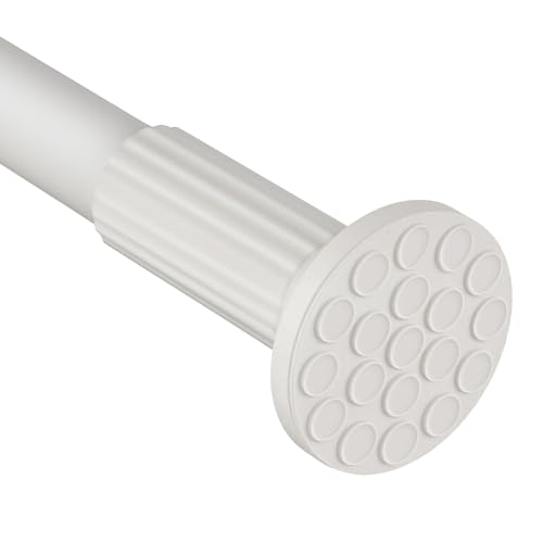 ZOCONE Long Tension Curtain Rod No Drilling, Adjustable 51-168 Inch, White | 1.26 Diameter Heavy Duty Tension Rod, Rust-Proof, Tool-Free, Renter Friendly for Bathroom Window Room Divider Outdoor Patio