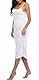Summienlink Damen Full Slip für Unterkleider Sexy Lang Ärmellos Nachthemd Cami Kleid, Weiß, Large