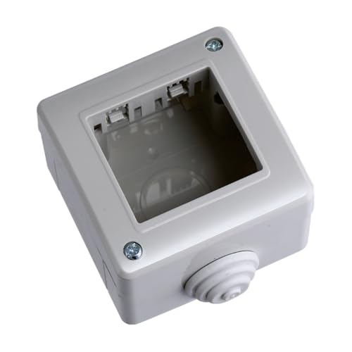 Scatola a montaggio esterno, 2 Moduli/posti, Compatibile con BTicino Matix, IP40 per interno, Grigio, Custodia, Contenitore da parete porta frutti, per interruttori/prese, con passacavi