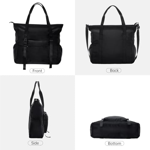 Bolso tote grande de nailon para mujer, ligero, con correa desmontable, para uso diario, trabajo, universidad y viajes miniatura 6