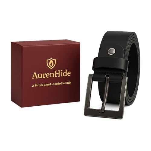 Image of Genuine Leather Belt for Men - A British Brand - Fits Waist 26 inch-46 inch - Formal /Casual belt - Black belt - 40MM Width - ZCB-201