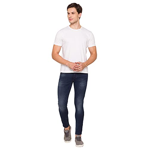Image of Spykar Men's Kano Slim Fit Mid-Rise Jeans (Ankle Length)