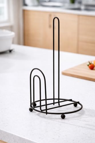 Image of Metal Tissue Paper Holder Stand | Napkin Holder for Dining Table & Kitchen | Rust Resistant Multipurpose Tissue Stand with Stable Base (Black)