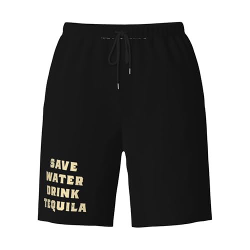 Save Water Drink Tequila Men's Quick-Dry Board Shorts 7" - Swim Trunks Summer Hawaii Beach3