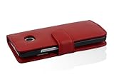 Cadorabo – Book Style Hülle für HTC ONE (M7 1. Generation) – Case Cover Schutzhülle Etui Tasche mit Kartenfach in CHILI-ROT - 3