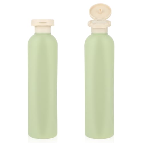 WLLHYF Quetschflaschen 2 Stück nachfüllbare Kunststoff-Reisebehälter leere Flaschen mit Klappverschluss Reisezubehör für Shampoo, Cremes, Lotion, Spülung (260ML)