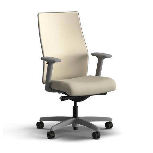 Image of HON Ignition 2.0 Mid Back Task Chair, Spectrum Mesh, Advanced Synchro-Tilt Control, Office Chair with Lumbar Support, Height and Width Adjustable Arms, Titanium Frame, Linen