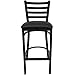 Flash Furniture HERCULES Series Black Ladder Back Metal Restaurant Barstool - Black Vinyl Seat (Pack of 2)
