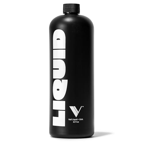 V Beauty Pure Monomer Acrylic Nail Liquid - Long-Lasting Nail Monomer Liquid for Smooth & Glossy Finish - Acrylic Nail Supplies for Nail Technicians, Salon & Home Manicure & Pedicure - 32 Oz