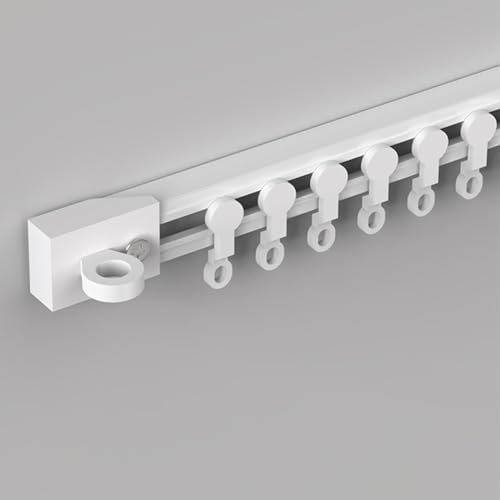 Riel autoadhesivo para techo o pared, 1-5 m, sin taladrar, rodillo silencioso, divisor de habitación versátil para dormitorio, ducha, armario, caravana, material Cosite