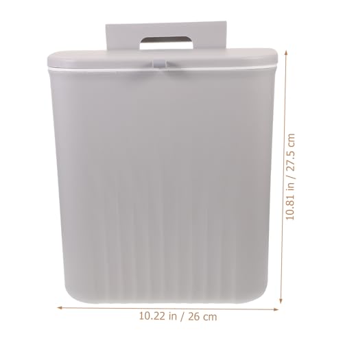 Caneca de basura colgante con tapa 9l gris miniatura 2