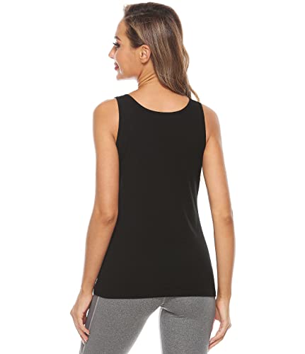 Image of Vislivin Cotton Tank Tops with Shelf Bra for Women Stretch Tanks Wide Strap Undershirts
