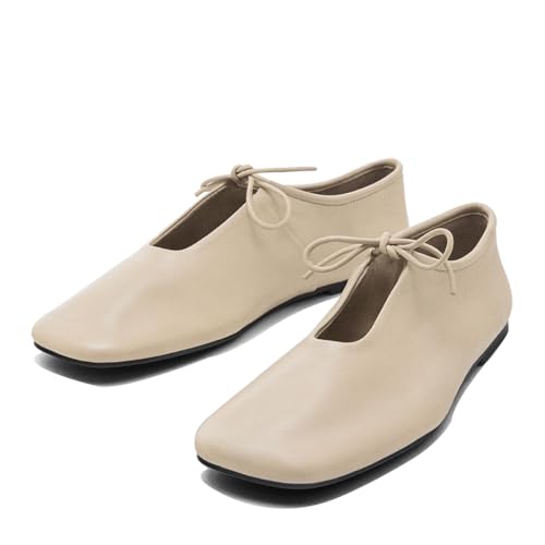 Vertundy Square Toe Ballet Flats Shoes for Women Adjustable Strap Mary Jane Flats