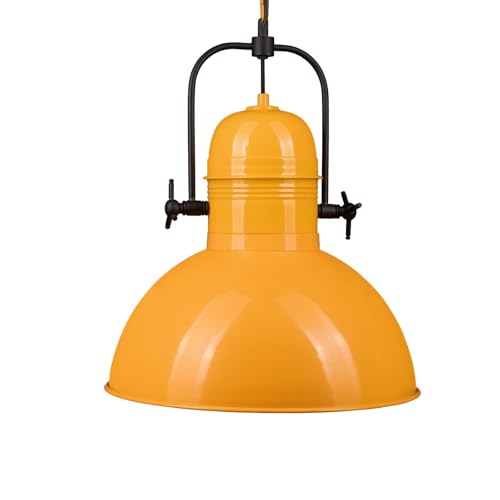 bamyum Deckenlampe Vintage Industrial Ø40 cm Gelb, Küchenlampe Hängend Vintage, Hängelampe Esstisch, Deckenleuchte Pendelleuchte Esstisch, Deckenlampe Wohnzimmer, Hängelampe Küche