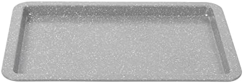 Salter BW02775G Baking Tray, Non-Stick Carbon Steel Oven Sheet, Flat Cooking Pan For Cookies, Roasting, Vegetables, Oven Safe Up to 220°C, Marblestone Collection, Grey, 37 cm