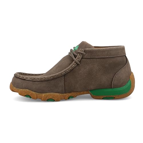 Twisted X Kid's Chukka Driving Moc, Moc Toe, Deep Taupe & Kelly Green, 2 M2