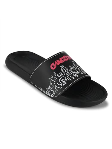 PERY-PAO Sliders Mens Neon Green, White, Black Stylish Printed Flip Flop & Slippers