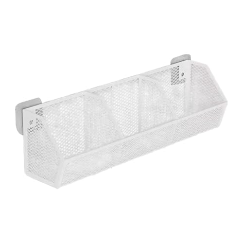 rockible Cestini Da Cucina in Filo Metallico Sospesi, Cestini Organizer Multifunzionali Da Parete in Filo Metallico per Contenitori Portaoggetti, Bianco, 42.8x11x13.5 Cm