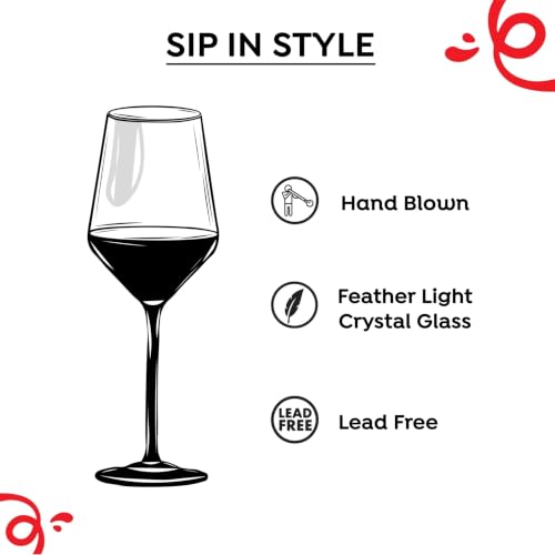 Image of Sipologie Essential Wine Glass - 400ml | Wine Glass for Everyday use | Red Wine Drinking Glass | Set of 2