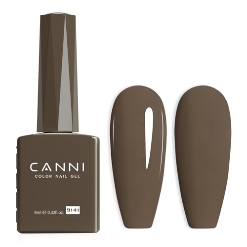 Image of CANNI Brown Gel Nail Polish, 1Pcs Brown Gel Polish Color Nail Polish High Gloss Soak Off U V Nail Manicure Salon DIY at Home