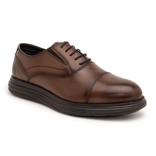 Image of Thomas Crick Genuine Leather Oxfords with Enhanced Comfort and Grip Lace -UP Shoes