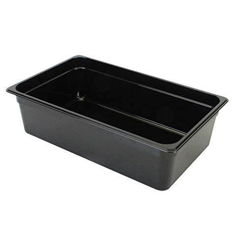 Thunder Group PLPA8006BK Food Pan, Full Size, 6" deep, Shatter and Scratch Resistant, Dishwasher Safe, Polycarbonate, Black, NSF, Pack of 6