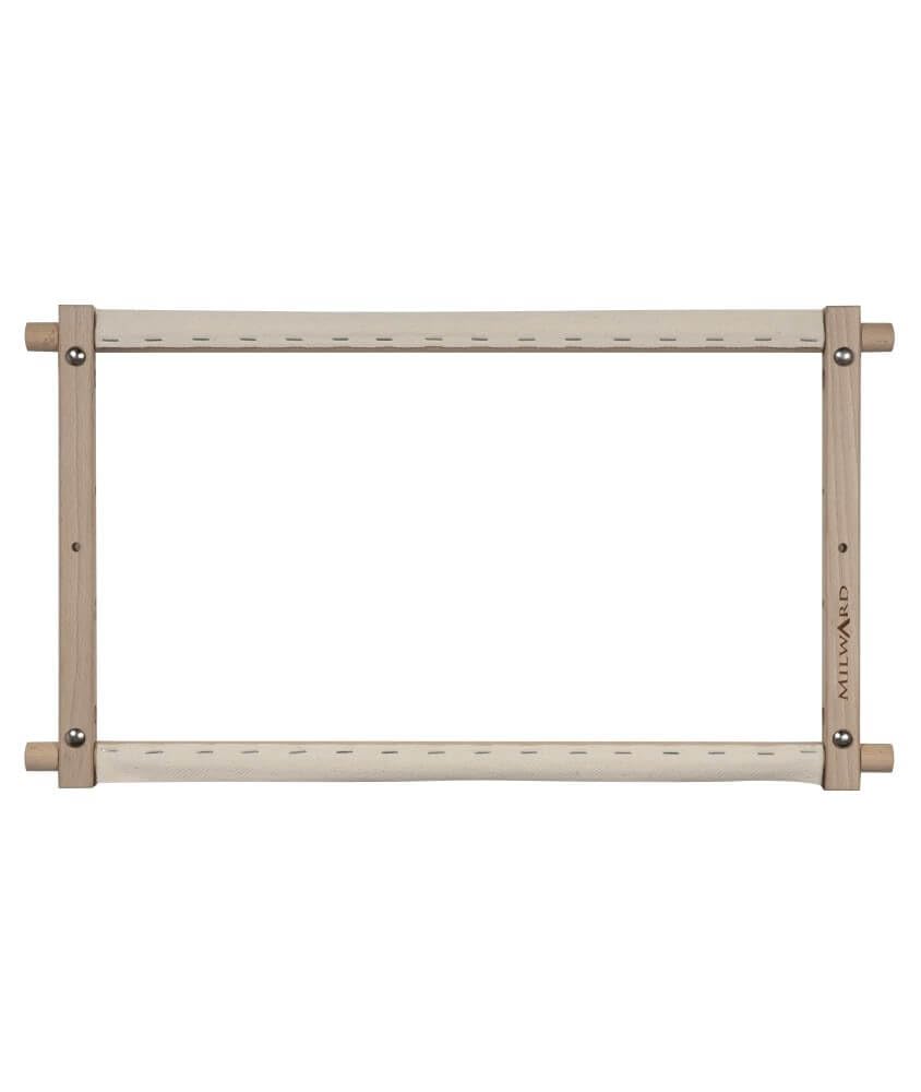 18 x 12 Inch Rotating Tapestry Frame with Stitching - Milward Size: 18 x 12 Inches Colour: Brown