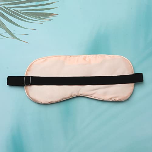 Image of Natural Mulberry Silk Eye Mask, Ultra Smooth Adjustable Sleep Mask and Blind Fold | For Sleeping, Travelling, Relaxation, Blind Fold & Meditation | Eye-cover Light blocker (Rose Gold)