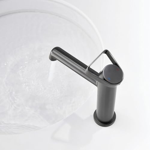 Grifería de lavabo para baño de diseño nórdico e industrial en negro mate 2