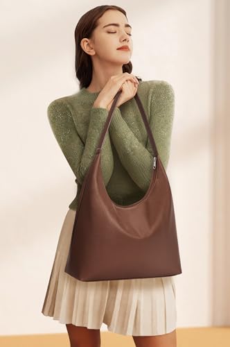 KALIDI Damen Shopper Handtasche Schultertasche PU Leder Tote Bag Vintage Hobo Tasche mit Reißverschluss Groß für Arbeit Schule Shopper Lässige täglich – Bild 6