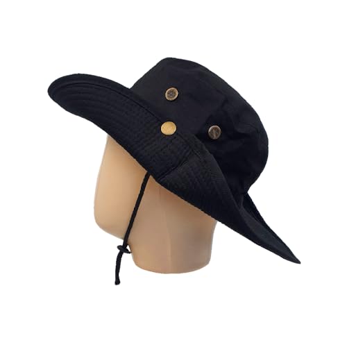 Chapéu Australiano Pesca Camping Passeio Liso (Preto)