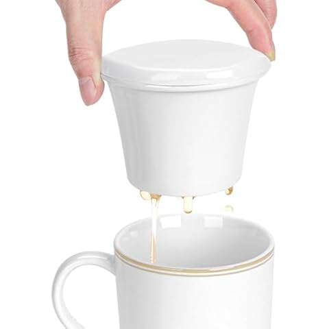 Linkidea Ceramic Tea Infuser with Lid Cover