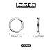 30pcs Split Rings, 8mm Stainless Steel Small Key Chain Mini Keychain Rings Split Open Jump Rings for Jewelry Making Metal Keyring Connectors Key Ring Attachment for Car Keys Craft Making