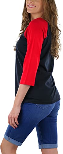 Image of ToBeInStyle Women's Classic Two Color Cotton Baseball T-Shirts
