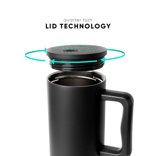 Image of Simple Modern Personalized 40 oz Trek Tumbler with Handle and Straw Lid | Cup Holder Friendly Insulated Stainless Steel Travel Mug | Midnight Black