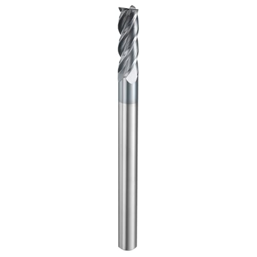 Image of HARFINGTON Carbide Square Nose End Mill Bit 5 /16 inch Cut Dia 4 Flutes TiAlN Coated Milling Cutter for Hardened Steel Metal (5 /16 inch Shank 1 inch Cut Length 4 inch Long 30 Degree Helix HRC53-55)