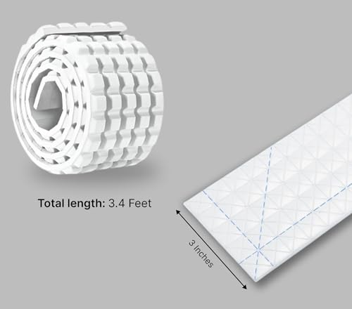 Image of 3.4 ft x 3 in White Chocolate Shape and Soft Baby Proofing Corner Protector - Flexible Silicone Peel and Stick Edge Guard - Wall Corner Molding Trim for Baby Safety with Upgraded Strong Adhesive