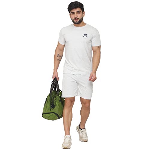 Image of D-GREEN Men's Basic Solid Cotton Round Neck Tracksuit for Athletics Jogging Gym and Sports