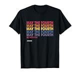 Star Wars May The Fourth Be With You Stacked Colors Vintage T-Shirt