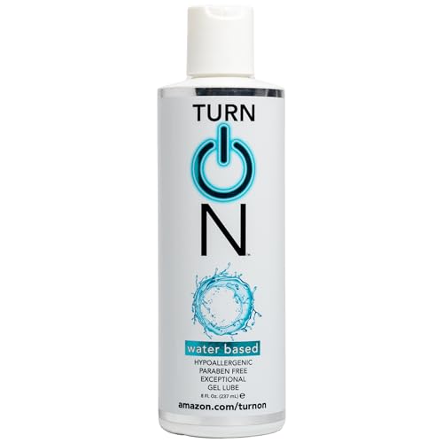 Turn On Water Based Sex Lube 8 Ounce Premium Personal Lubricant, Long Lasting Formula for Condom Safe Vegan Ph Balanced Hypoallergenic and Paraben Free Intimacy, Gel Lube for Men Women & Couples