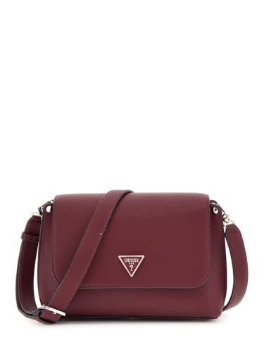 Bolso bandolera GUESS Meridian II Flap color vino burdeos con solapa moda