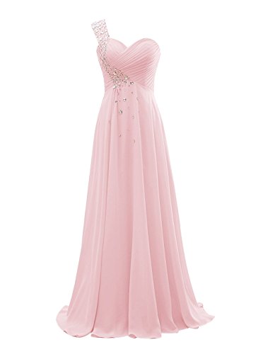 NOVIA Women's One Shoulder Chiffon Floor-Length Evening Formal Prom Dresses Long